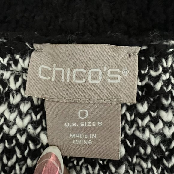 Chicos Open Front Blazer Cardigan Sz 0 US S Old Money Glam Classic Pearls - Picture 6 of 7